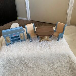 Fisher Price Loving Family Dollhouse Furniture Buffet Table Chairs Lot